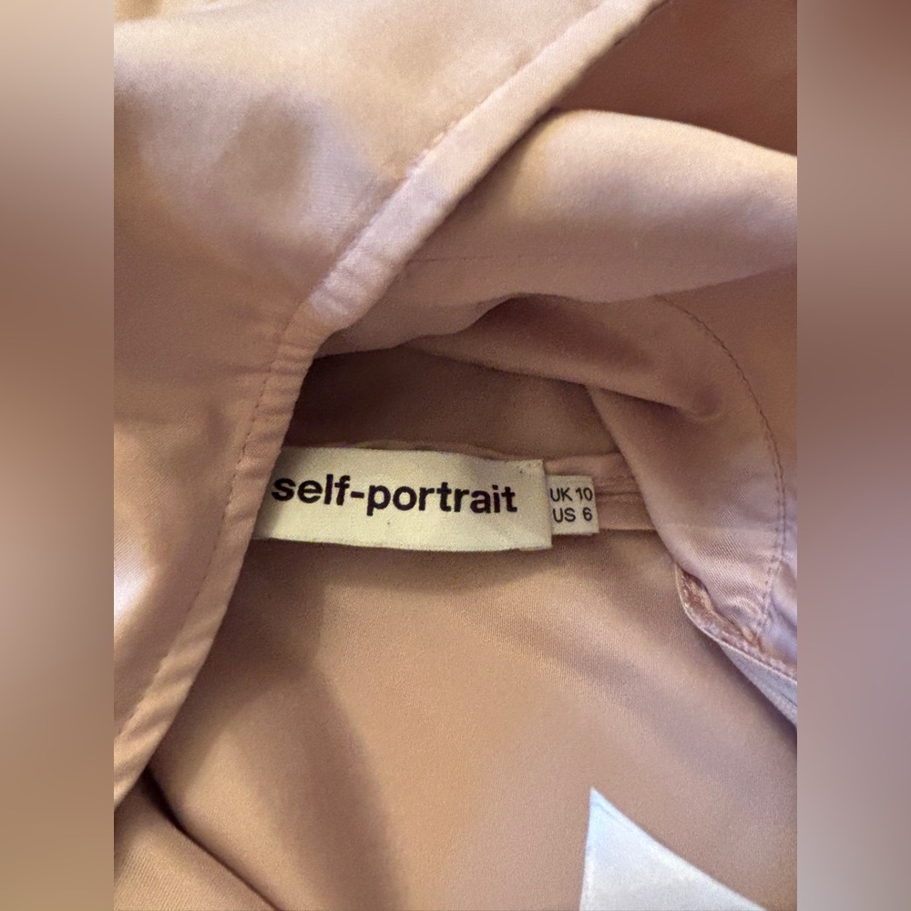 Self Portrait Collared Open Back Blouse - image 3